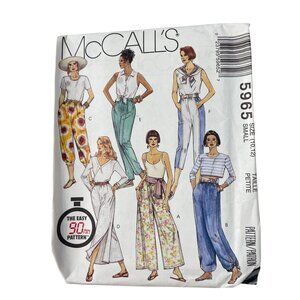 90s McCalls 5965 Misses Novelty Pants Sewing Pattern Size Small Vintage UNCUT